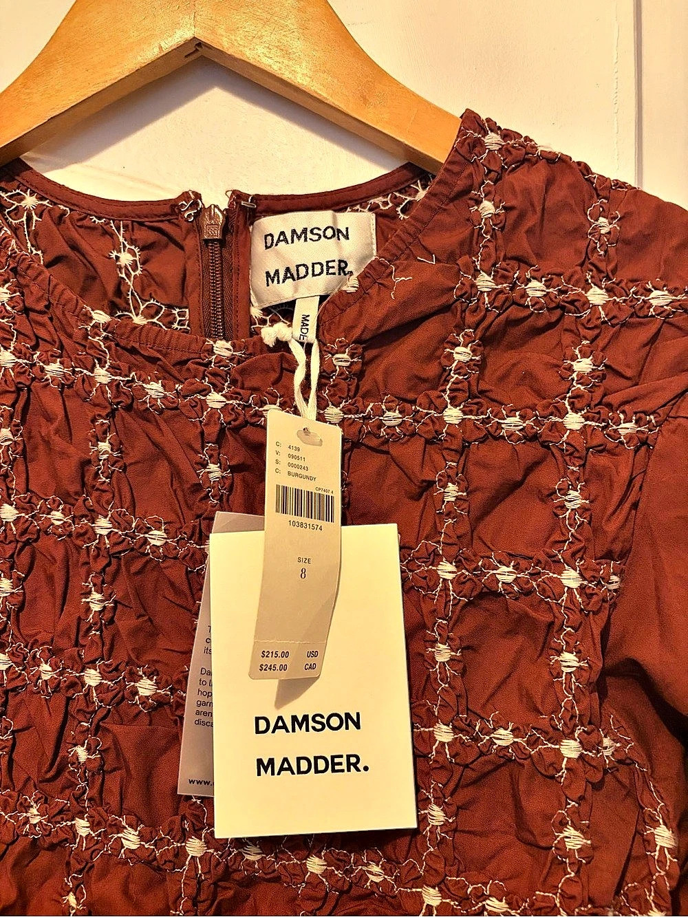 Damson Madder NWT Audrey Midi Dress Floral Brown size 8 - Picture 4 of 4